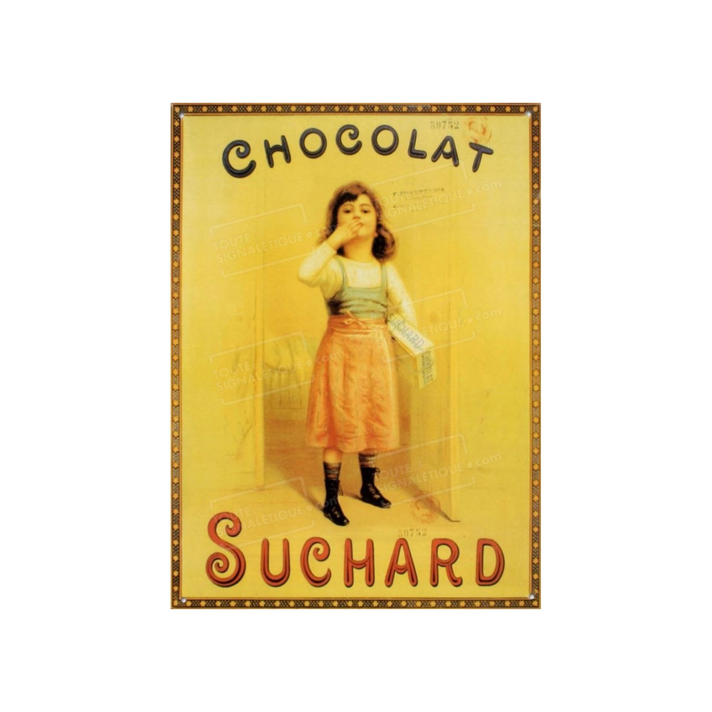 Plaque publicité  " Chocolat Suchard 1 fillette  "