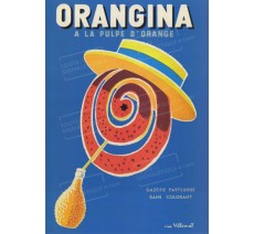 Plaque publicité vintage "Orangina Chapeau"