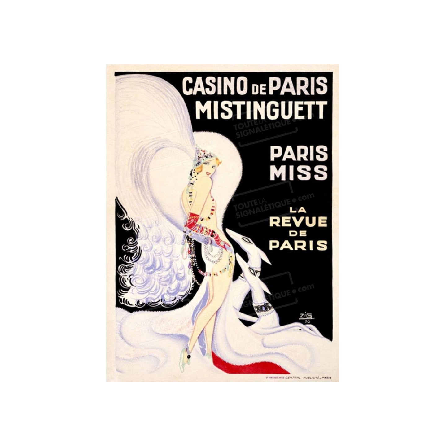 Plaque publicité  "  Mistinguette au Casino de Paris  "