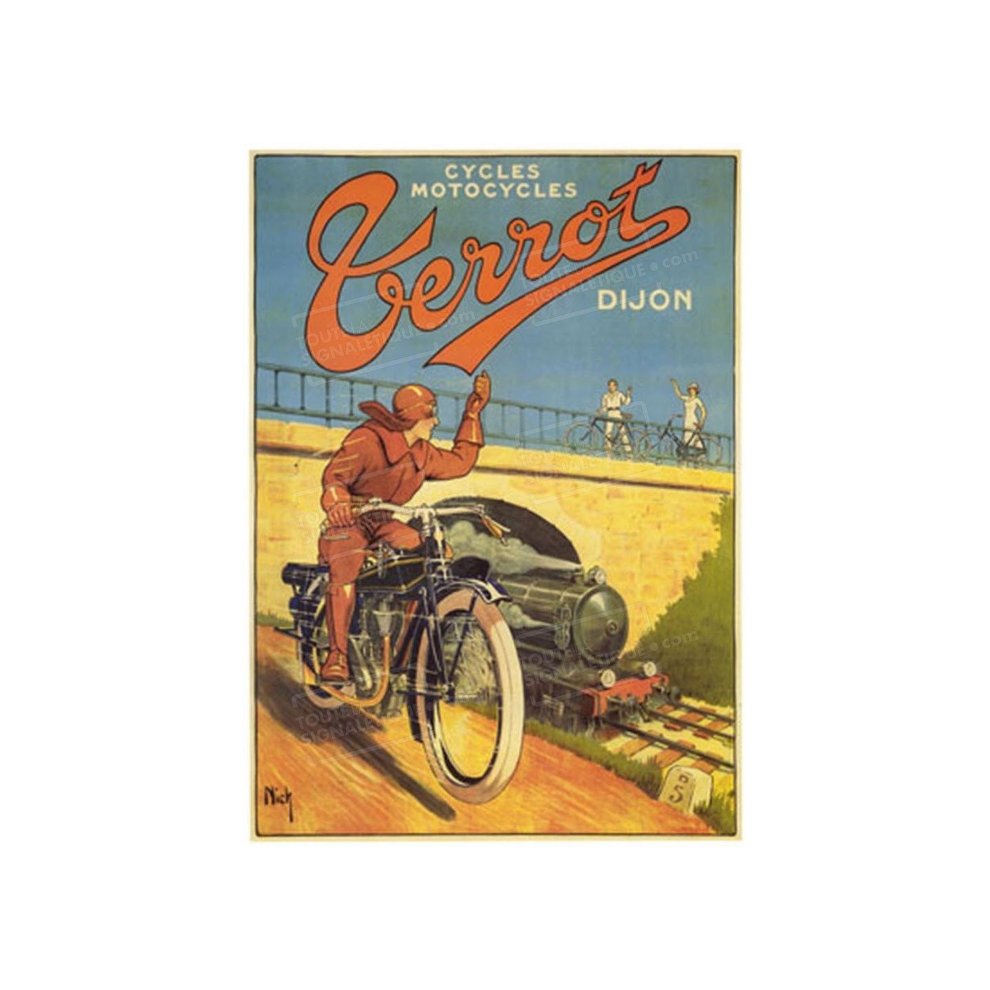 Plaque publicité  "  Cycles Perrot Dijon  "