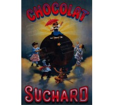 Plaque publicité "Chocolat Suchard 5 fillettes "