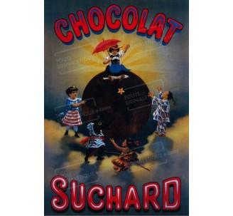 Plaque publicité "Chocolat Suchard 5 fillettes "