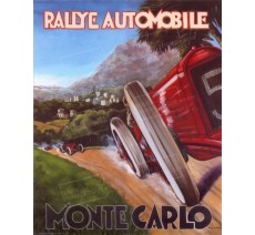 Plaque publicité vintage "Rallye Automobile Monte-Carlo"