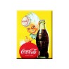 Plaque publicité  " Coca Cola fond jaune "