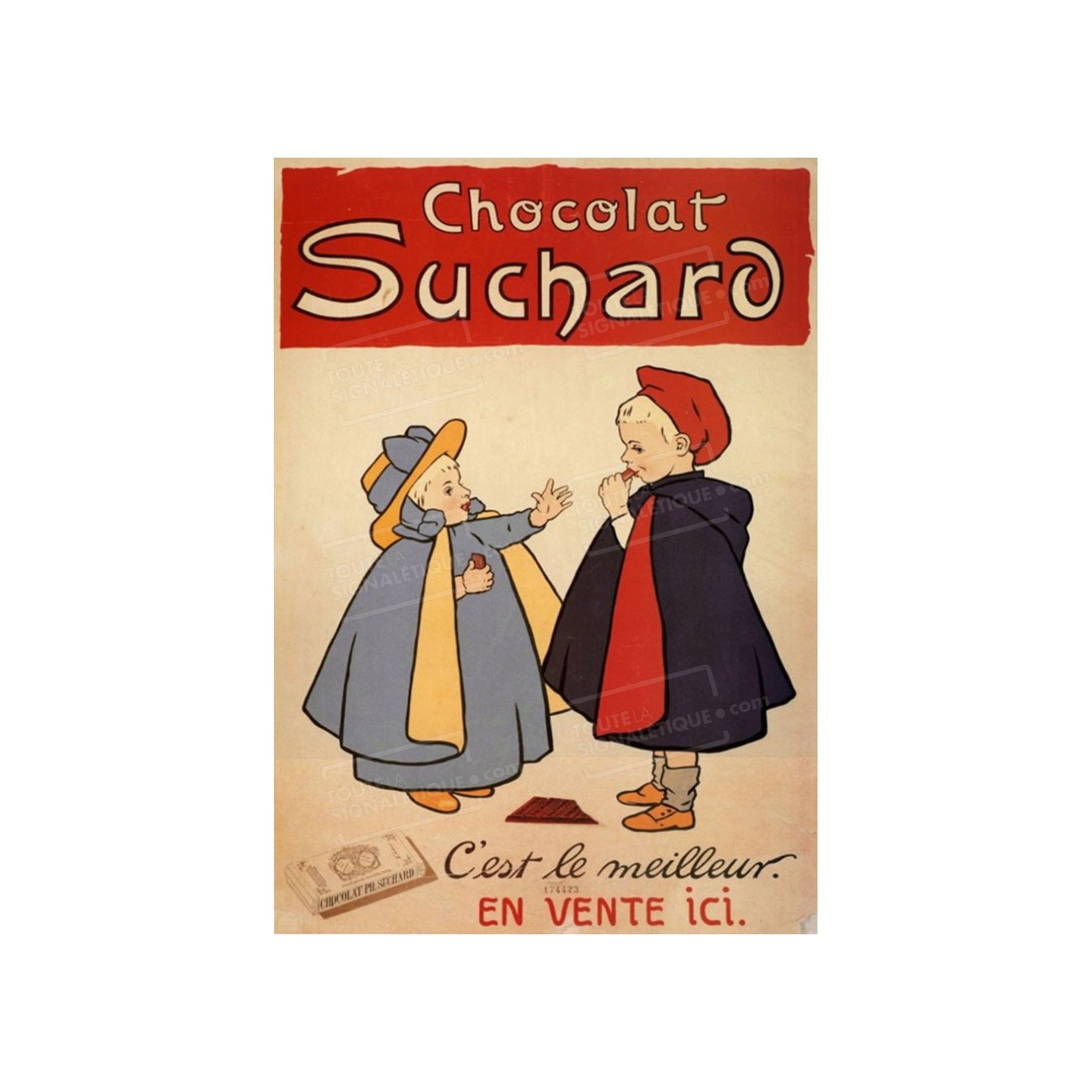 Plaque publicité  "Chocolat Suchard C'est le meilleur"