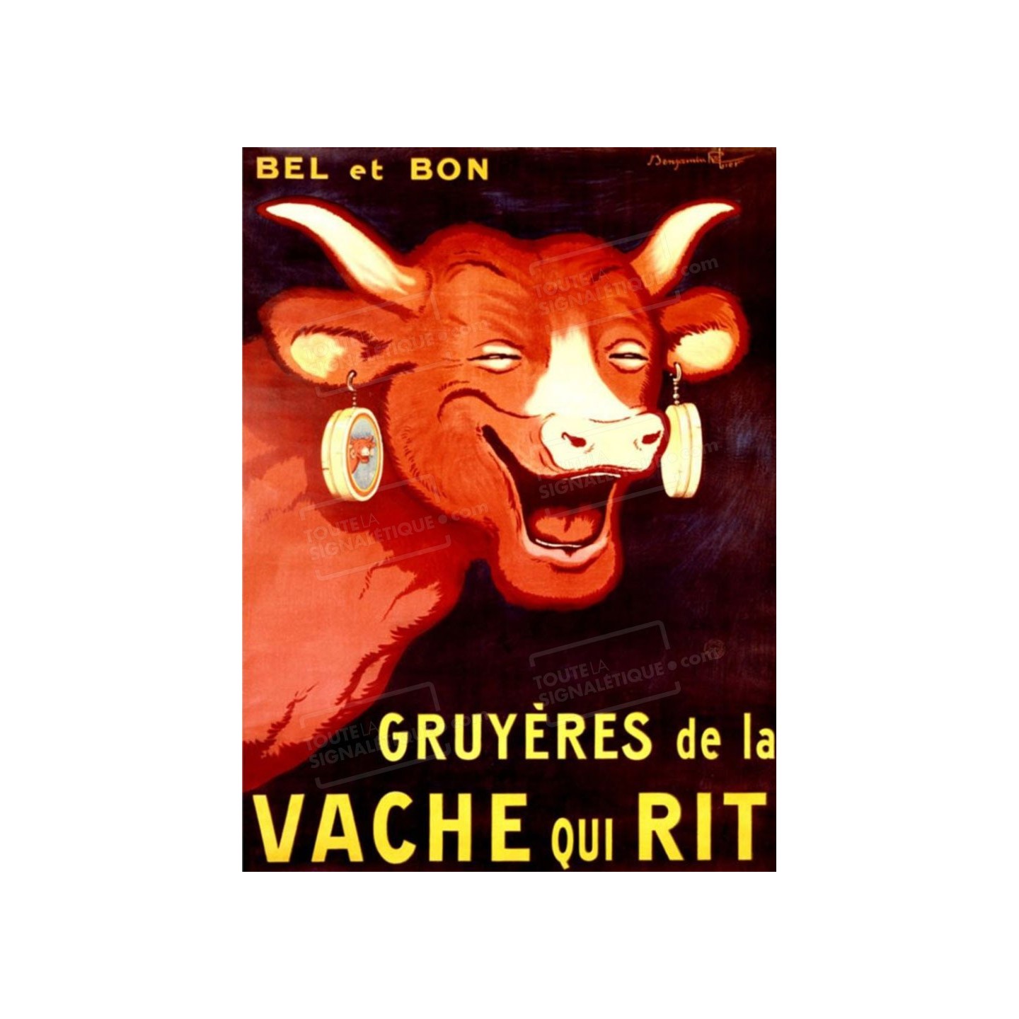 Plaque publicité  "Vache qui rit"