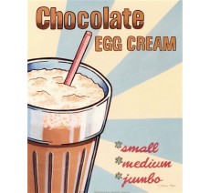 Plaque publicité vintage "Chocolat egg cream"