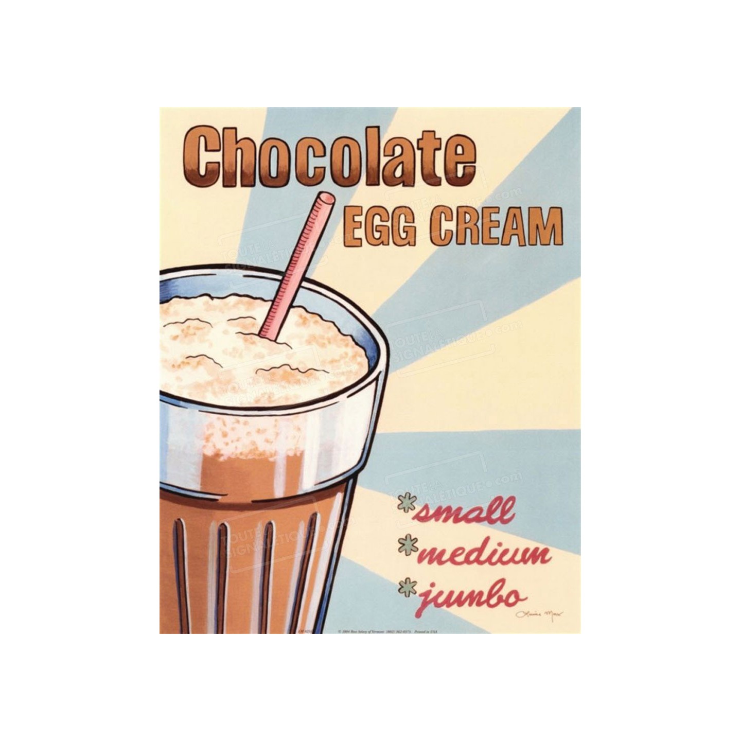 Plaque publicité  "Chocolat egg cream"
