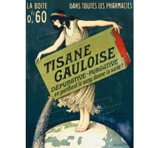 Publicité Vintage "Tisane Gauloise" sur plaque alu