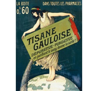 Publicité Vintage "Tisane Gauloise" sur plaque alu