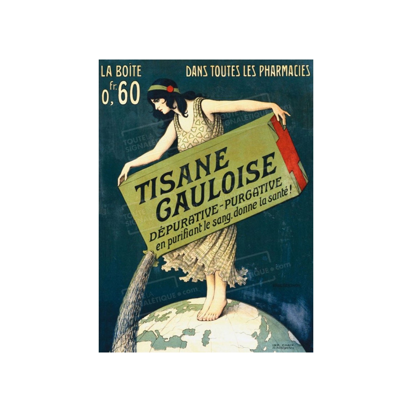 Publicité Vintage  "Tisane Gauloise" sur plaque alu