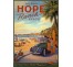 Publicité Vintage "Hope Ranch Beach " sur plaque alu