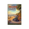 Publicité Vintage  "Hope Ranch Beach " sur plaque alu