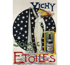 Publicité Vintage "Vichy source des étoiles" sur plaque alu