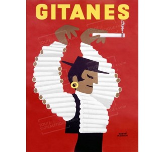 Publicité Vintage "Gitanes" sur plaque alu