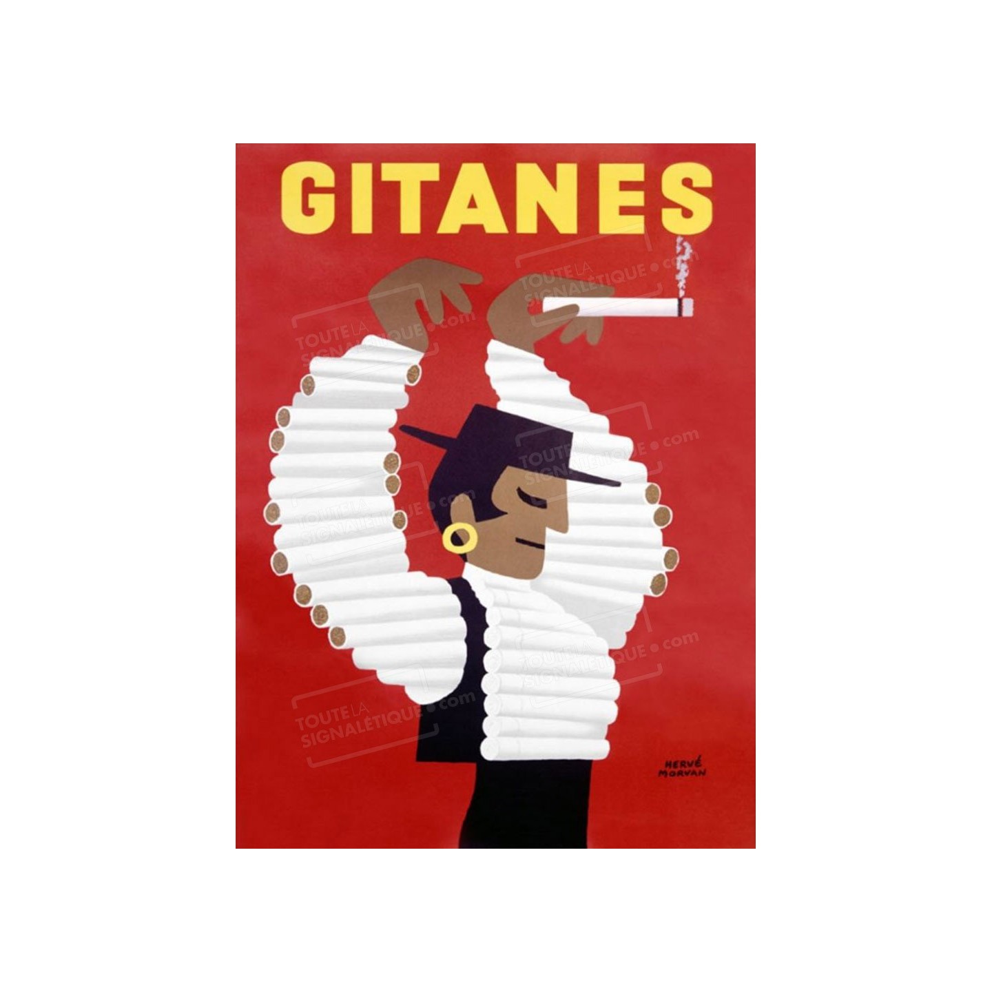 Publicité Vintage  "Gitanes" sur plaque alu