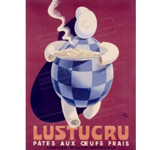 Publicité Vintage "Lustucru" sur plaque alu