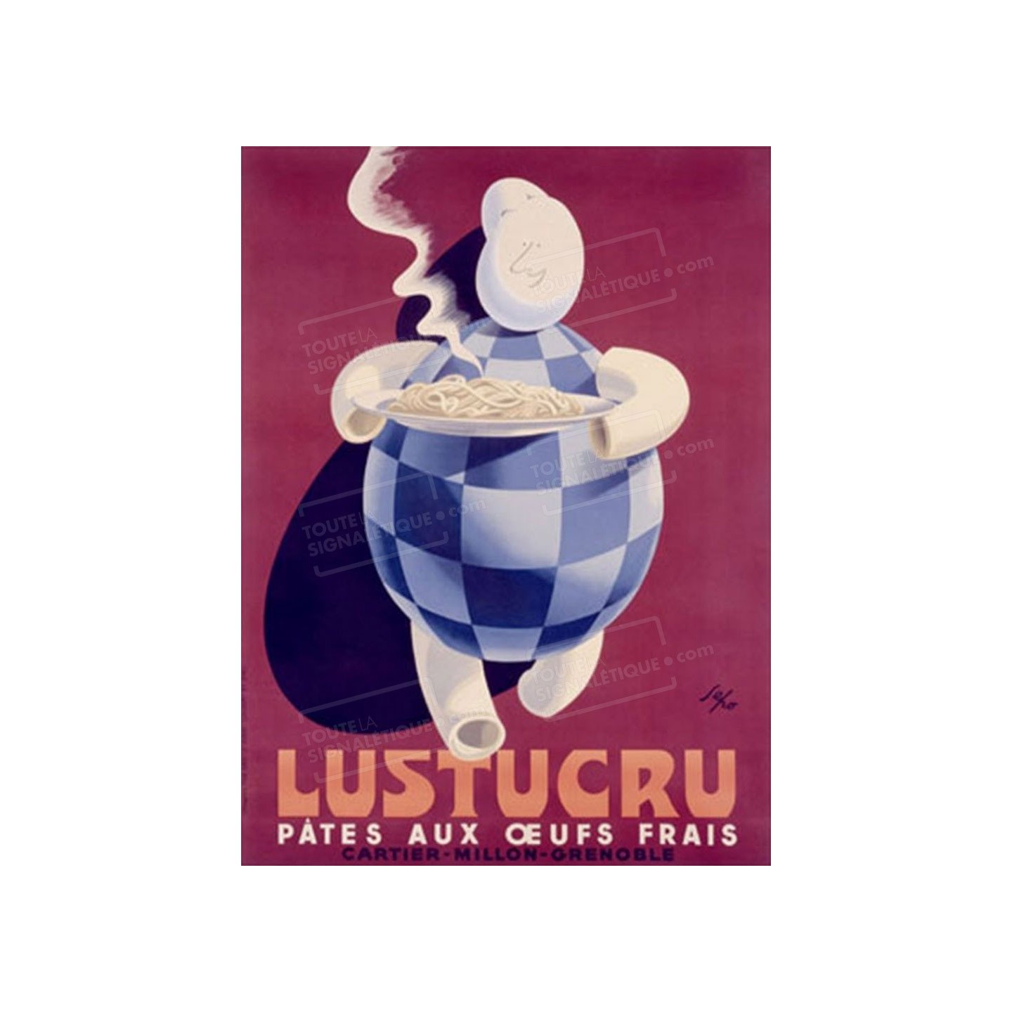 Publicité Vintage  "Lustucru" sur plaque alu