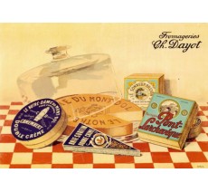 Publicité Vintage "Fromagerie Dayot" sur plaque alu