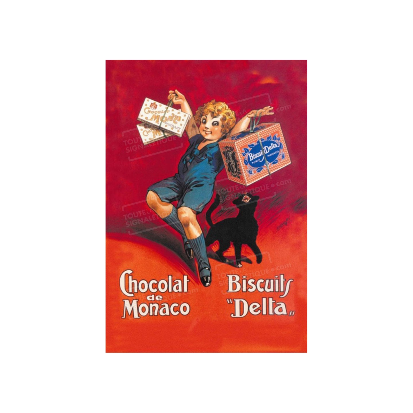Publicité Vintage  "Biscuits Delta" sur plaque alu