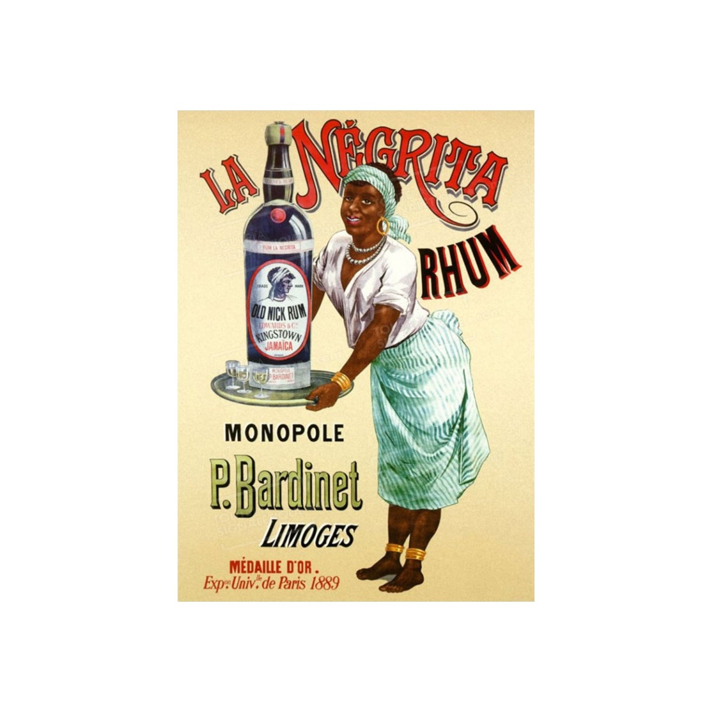Publicité Vintage  "La Negrita" sur plaque alu