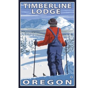Publicité Vintage "Timberline Lodge" sur plaque alu