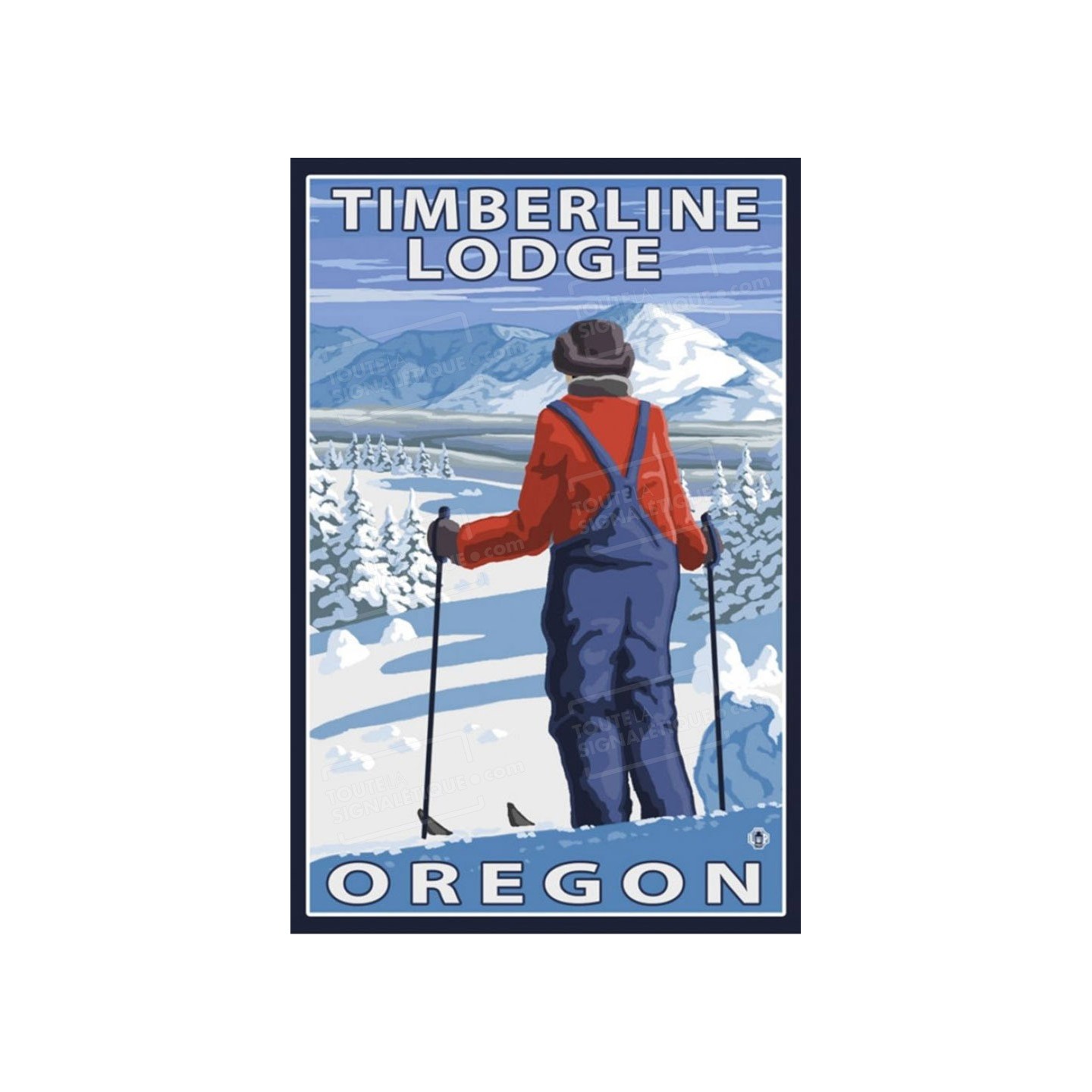 Publicité Vintage  "Timberline Lodge" sur plaque alu