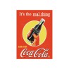 Publicité Vintage  "It's the real thing Coca Cola" sur plaque alu