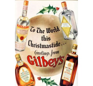 Publicité Vintage "Gilbeys" sur plaque alu