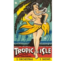 Publicité Vintage "Tropic Isle" sur plaque alu