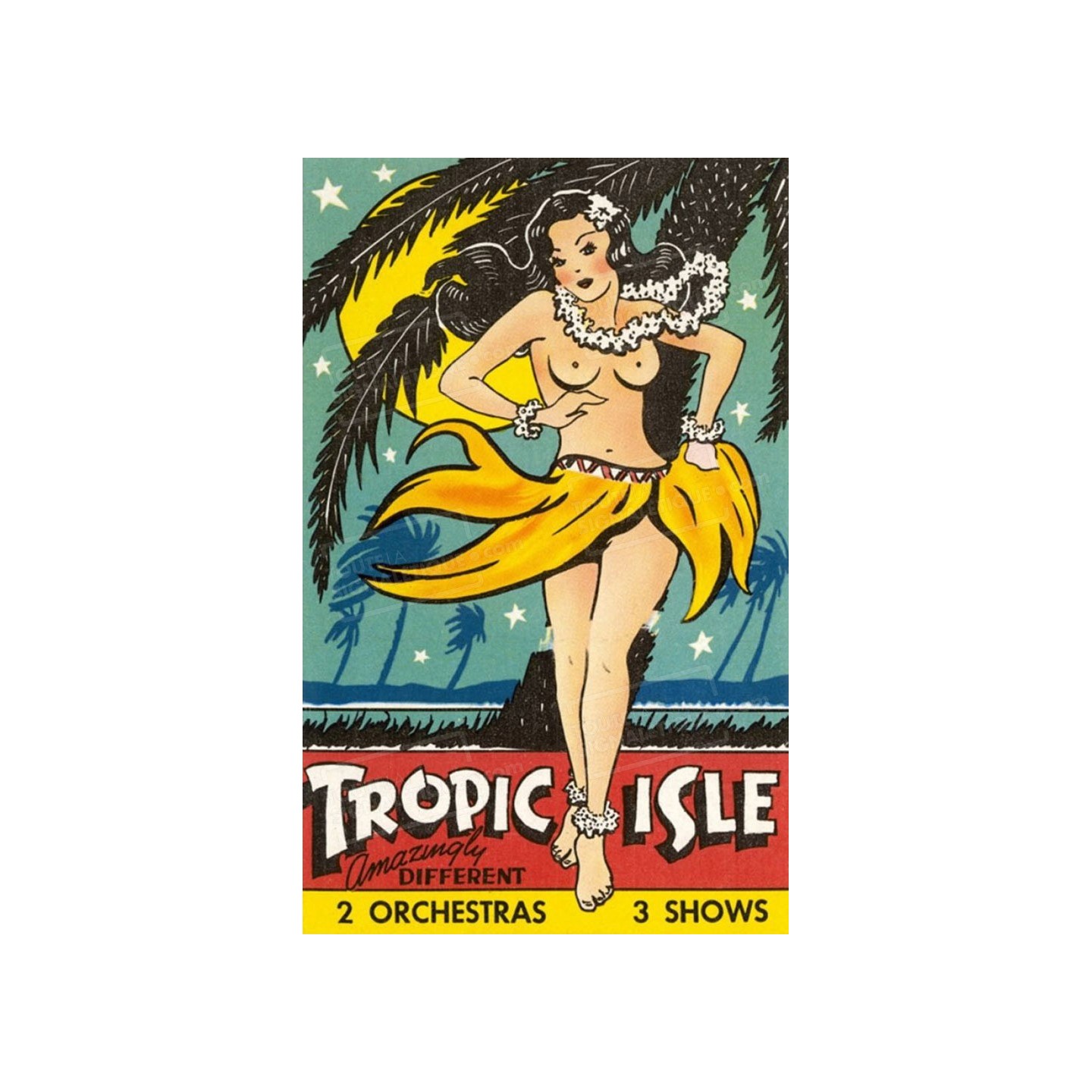 Publicité Vintage  "Tropic Isle" sur plaque alu