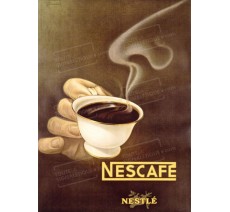 Publicité Vintage "Nescafé Nestlé" sur plaque alu