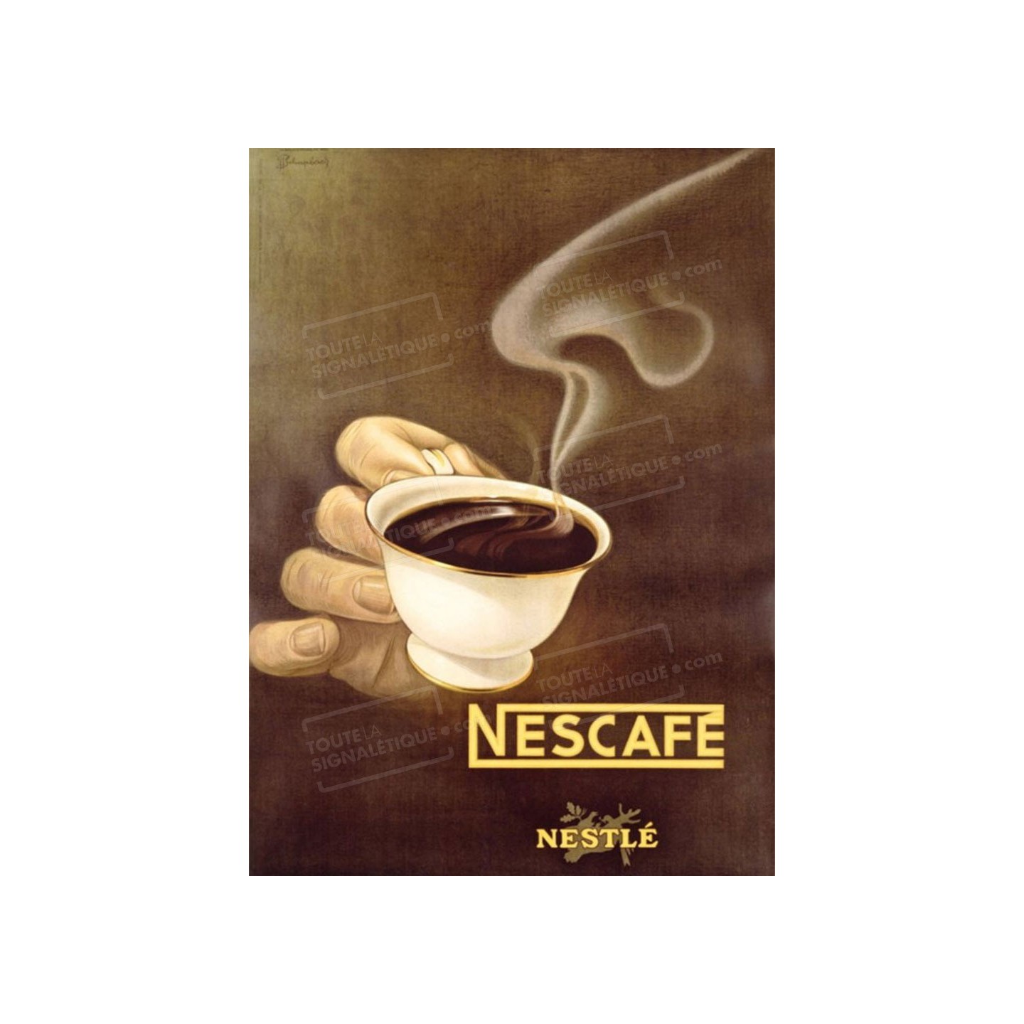 Publicité Vintage  "Nescafé Nestlé" sur plaque alu