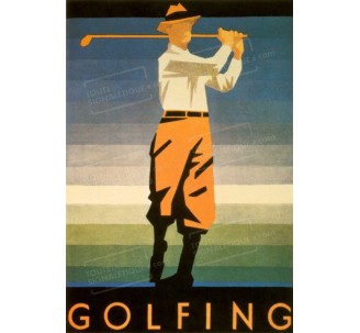 Publicité Vintage "Golfing" sur plaque alu