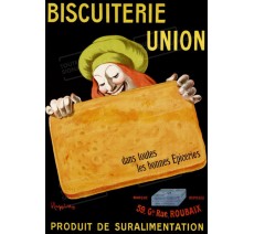 Publicité Vintage "Biscuiterie Union" sur plaque alu