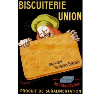 Publicité Vintage "Biscuiterie Union" sur plaque alu