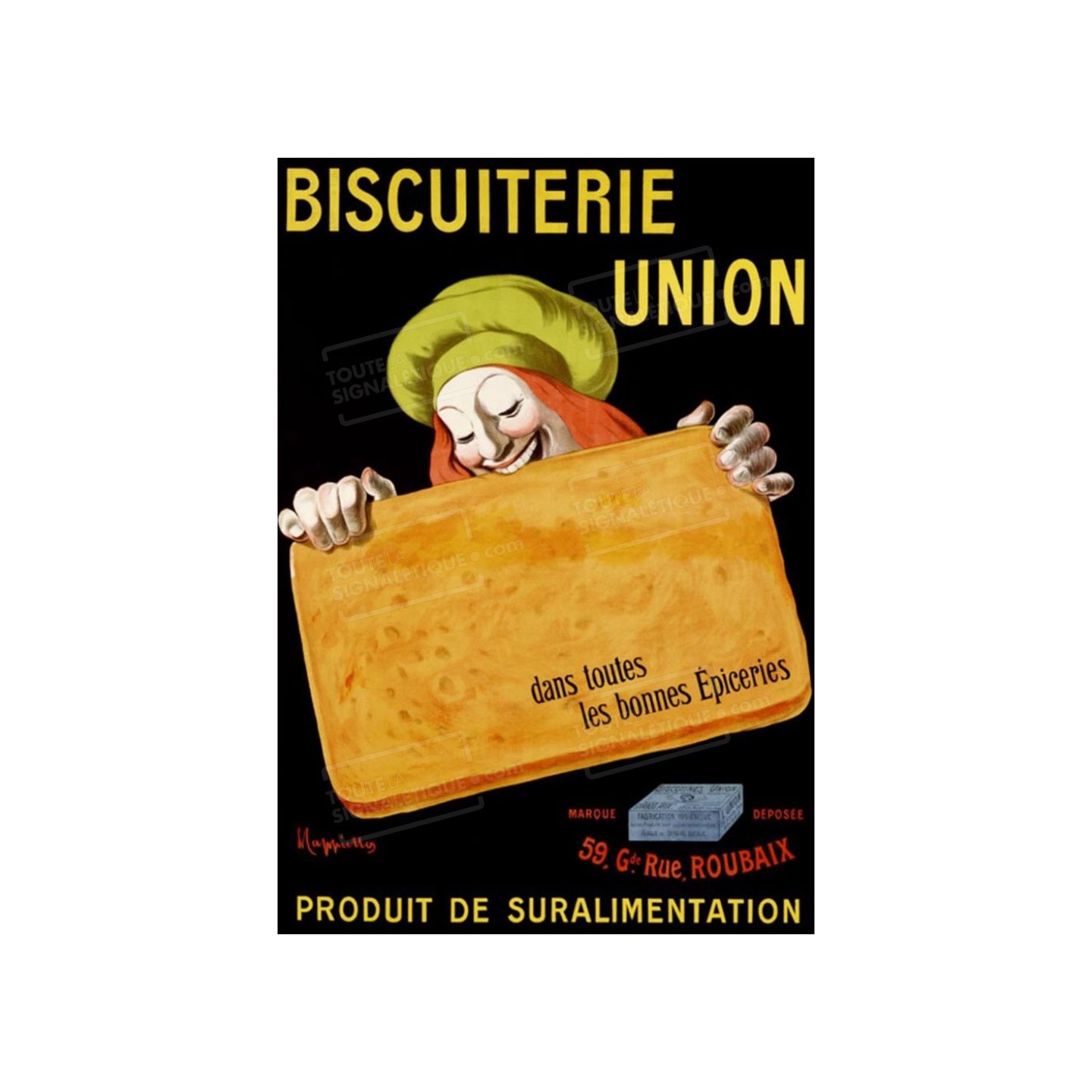 Publicité Vintage  "Biscuiterie Union" sur plaque alu