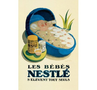 Publicité Vintage "Bébé Nestlé" sur plaque alu