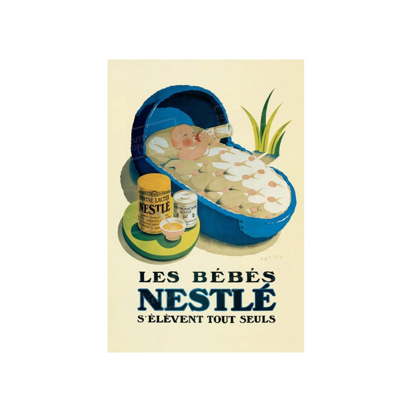 Publicité Vintage  "Bébé Nestlé" sur plaque alu