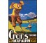 Publicité Vintage "Crans Golf alpin" sur plaque alu