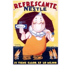 Publicité Vintage "Refrescante Nestlé" sur plaque alu