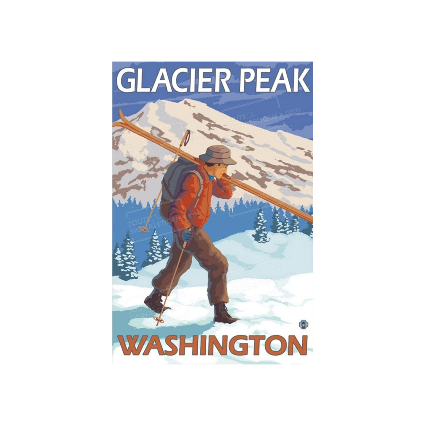 Publicité Vintage  "Glacier Peak" sur plaque alu