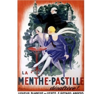 Publicité Vintage "Menthe pastille" sur plaque alu