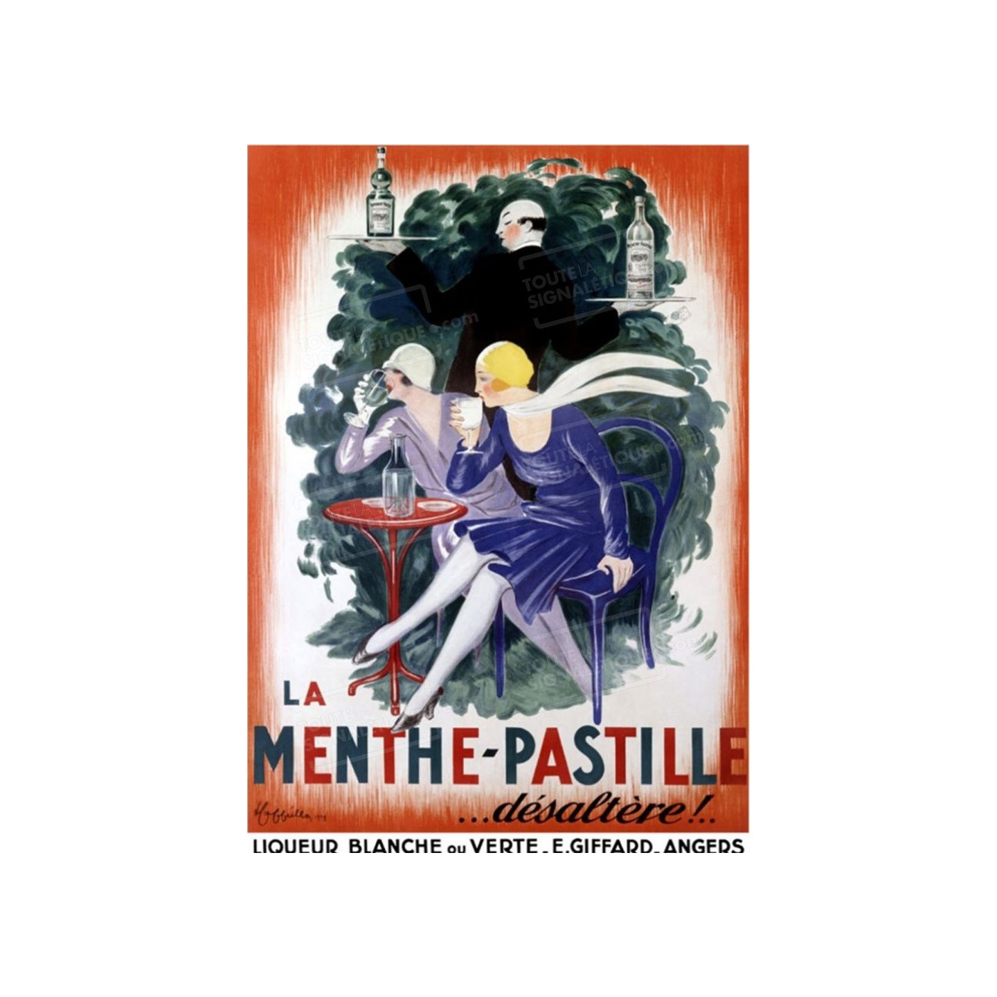 Publicité Vintage  "Menthe pastille" sur plaque alu
