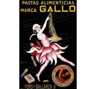Publicité Vintage "Pastas Gallo" sur plaque alu
