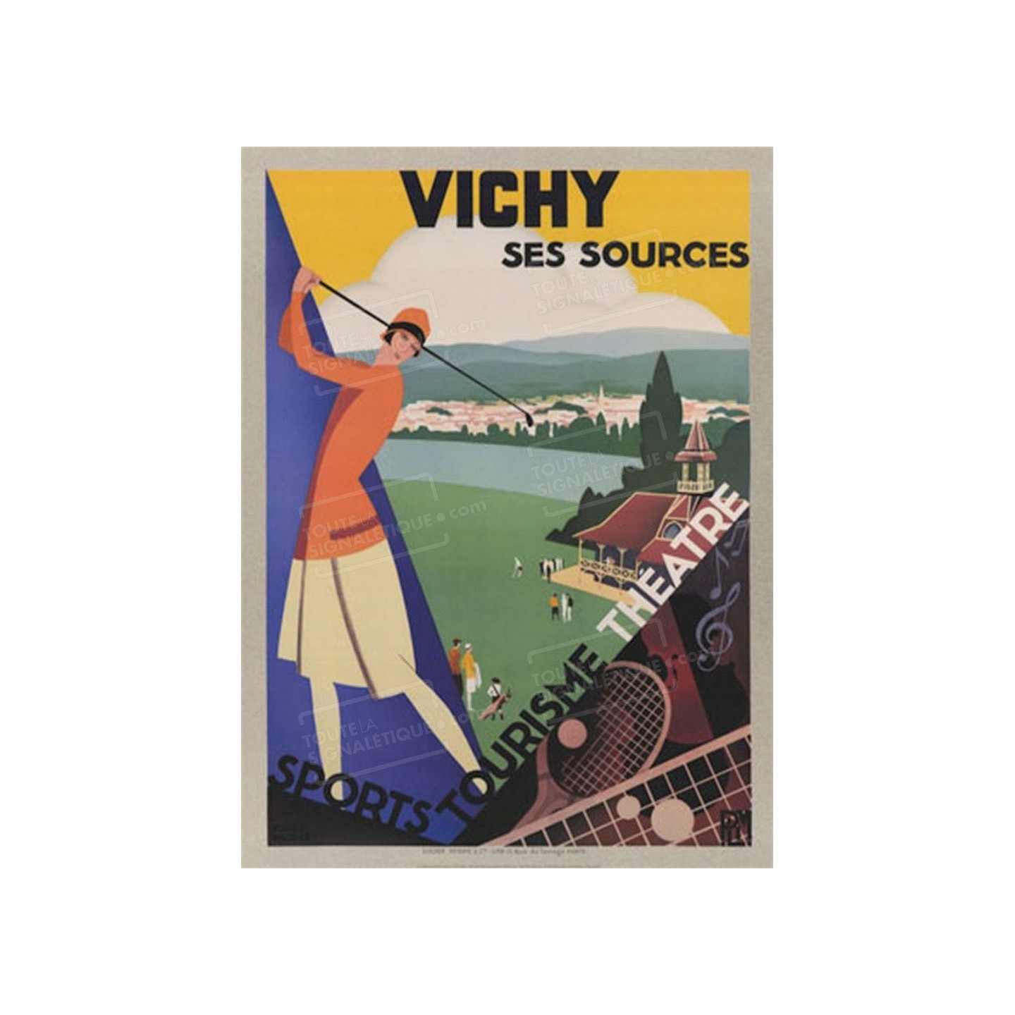 Publicité Vintage  "Vichy ses sources" sur plaque alu