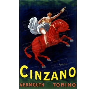 Publicité Vintage "Cinzano" sur plaque alu