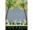 Publicité Vintage "Côte d'Azur toute l'année" sur plaque alu