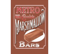 Publicité Vintage "Metro Marshmallow" sur plaque alu