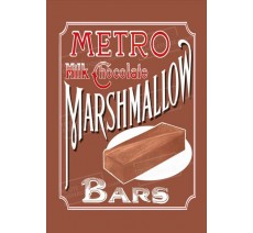 Publicité Vintage "Metro Marshmallow" sur plaque alu